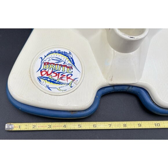 Vtg Braid Fishing Belt Rod Holder Adjustable Fighting Waist Belt Padded White - Picture 12 of 14